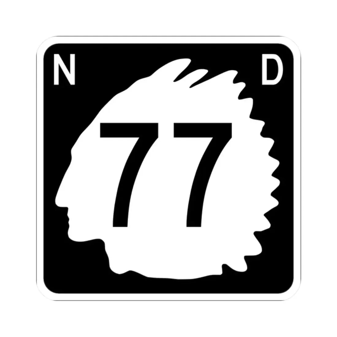 North Dakota 77 (North Dakota) (Road Sign) STICKER Vinyl Kiss-Cut Decal 2 Inch White - The Sticker Space