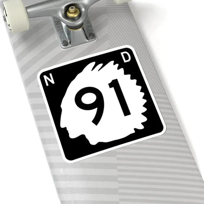 North Dakota 91 (North Dakota) (Road Sign) STICKER Vinyl Kiss-Cut Decal - The Sticker Space