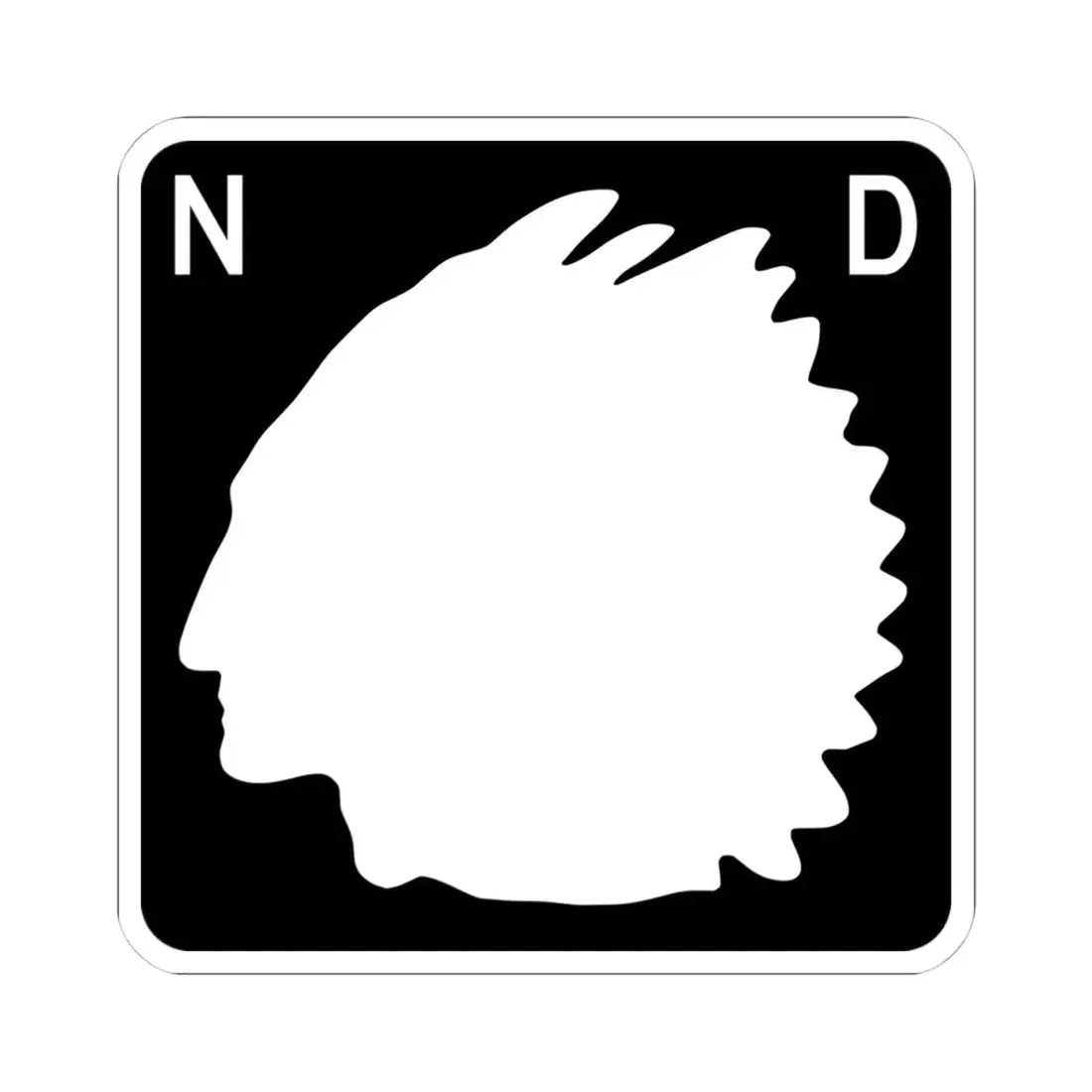 North Dakota blank (North Dakota) (Road Sign) STICKER Vinyl Kiss-Cut Decal 4 Inch White - The Sticker Space
