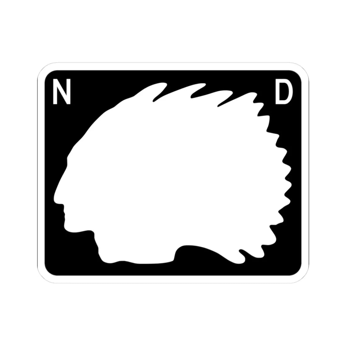 North Dakota wide blank (North Dakota) (Road Sign) STICKER Vinyl Kiss-Cut Decal 3 Inch White - The Sticker Space