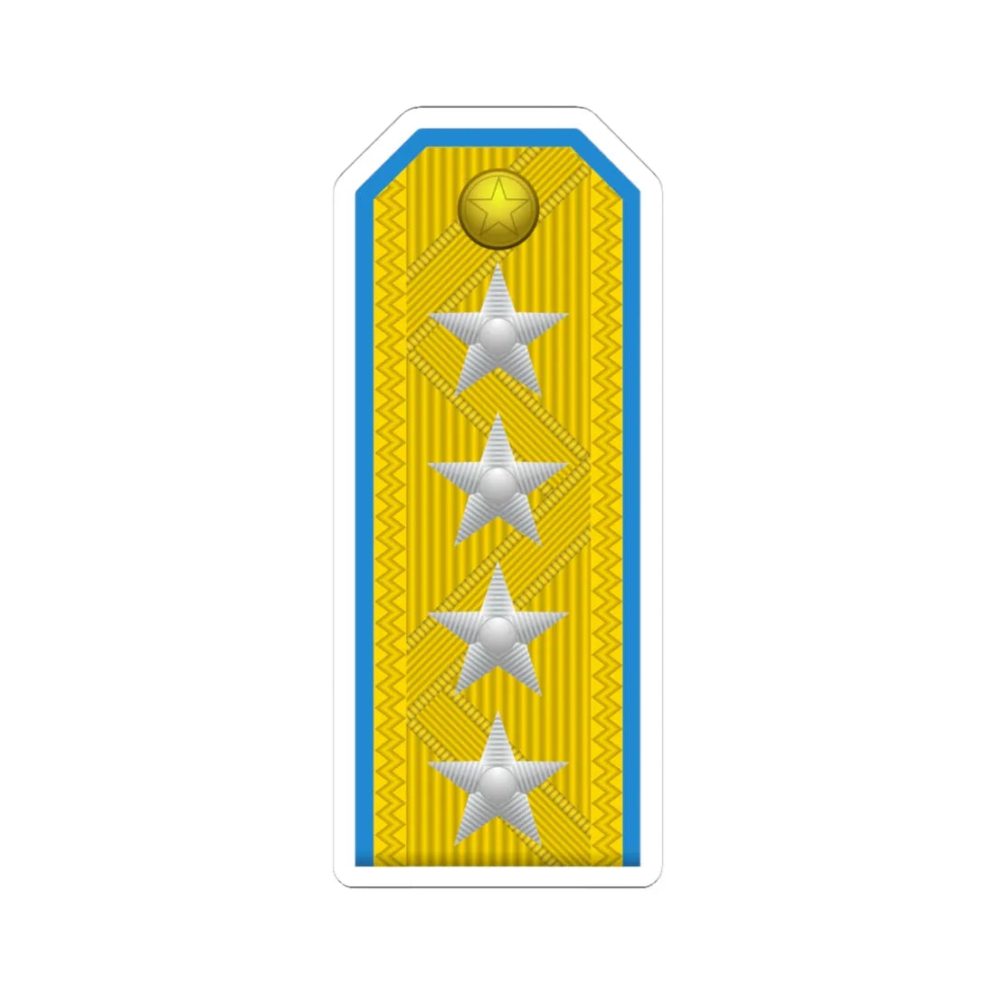 North Korea AirForce OF 9 (Korea) (Military Rank) STICKER Vinyl Kiss-Cut Decal 4 Inch White - The Sticker Space