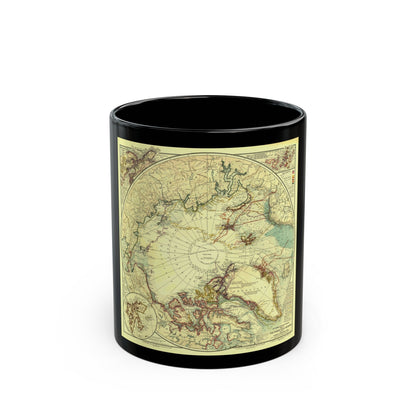 North Pole (1907) (Map) Black Coffee Mug-11oz-The Sticker Space