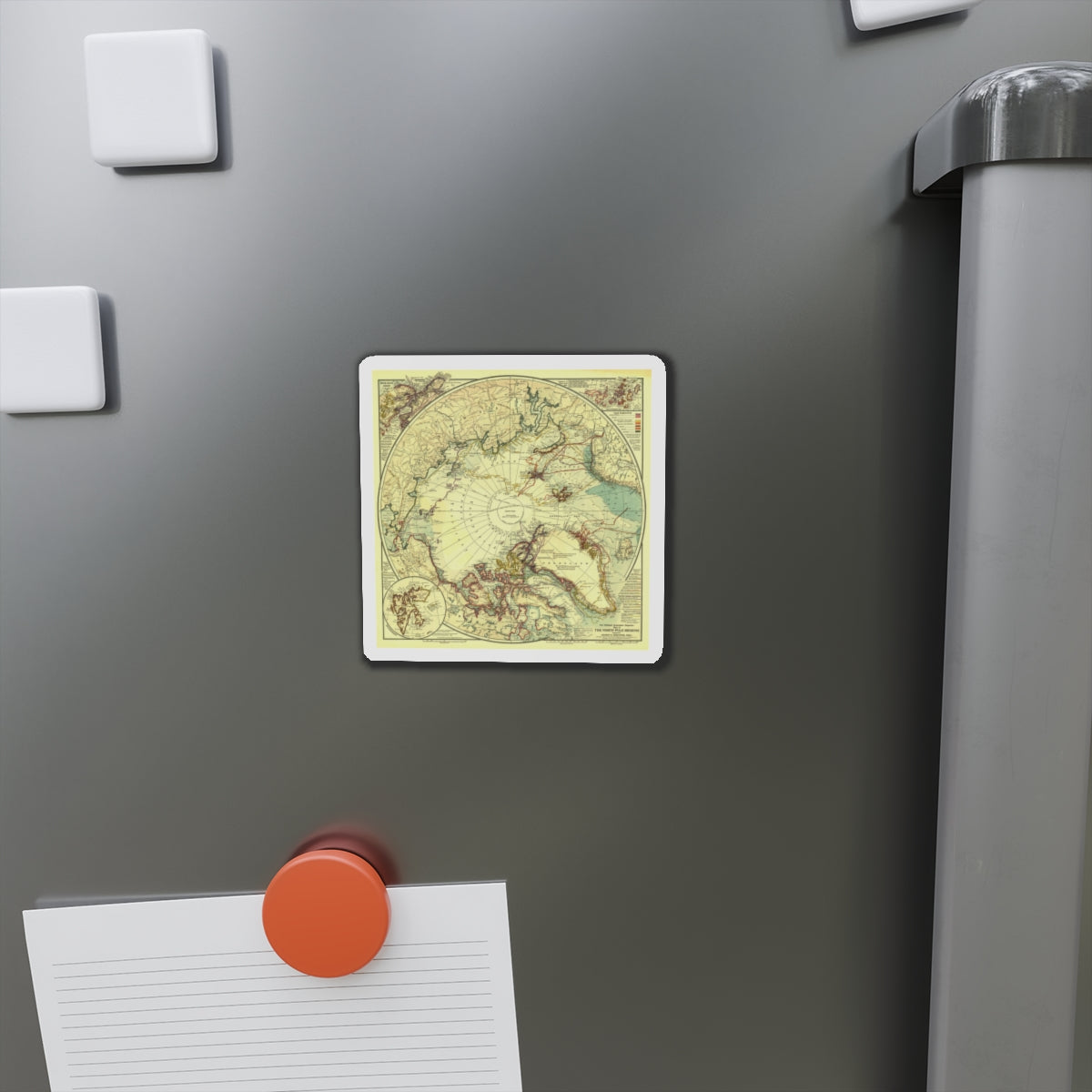 North Pole (1907) (Map) Refrigerator Magnet-The Sticker Space