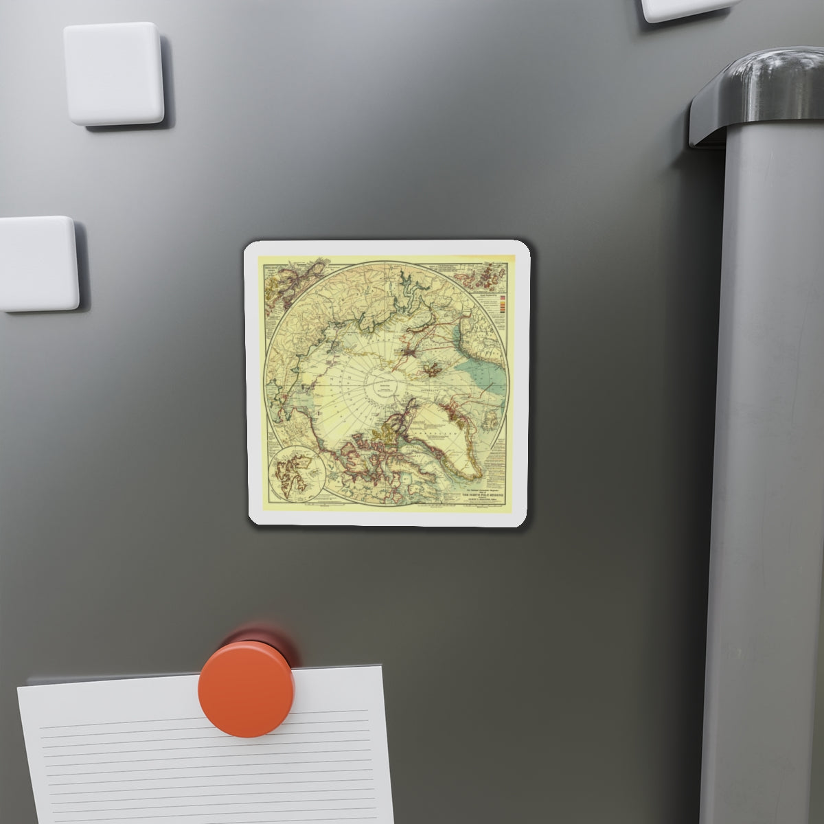 North Pole (1907) (Map) Refrigerator Magnet-The Sticker Space