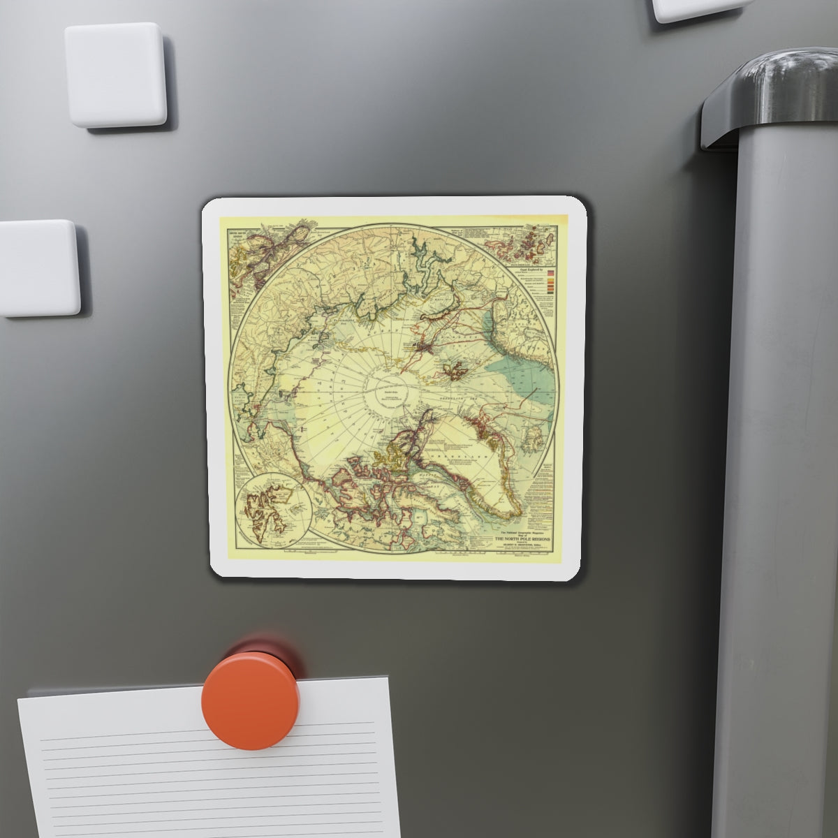 North Pole (1907) (Map) Refrigerator Magnet-The Sticker Space