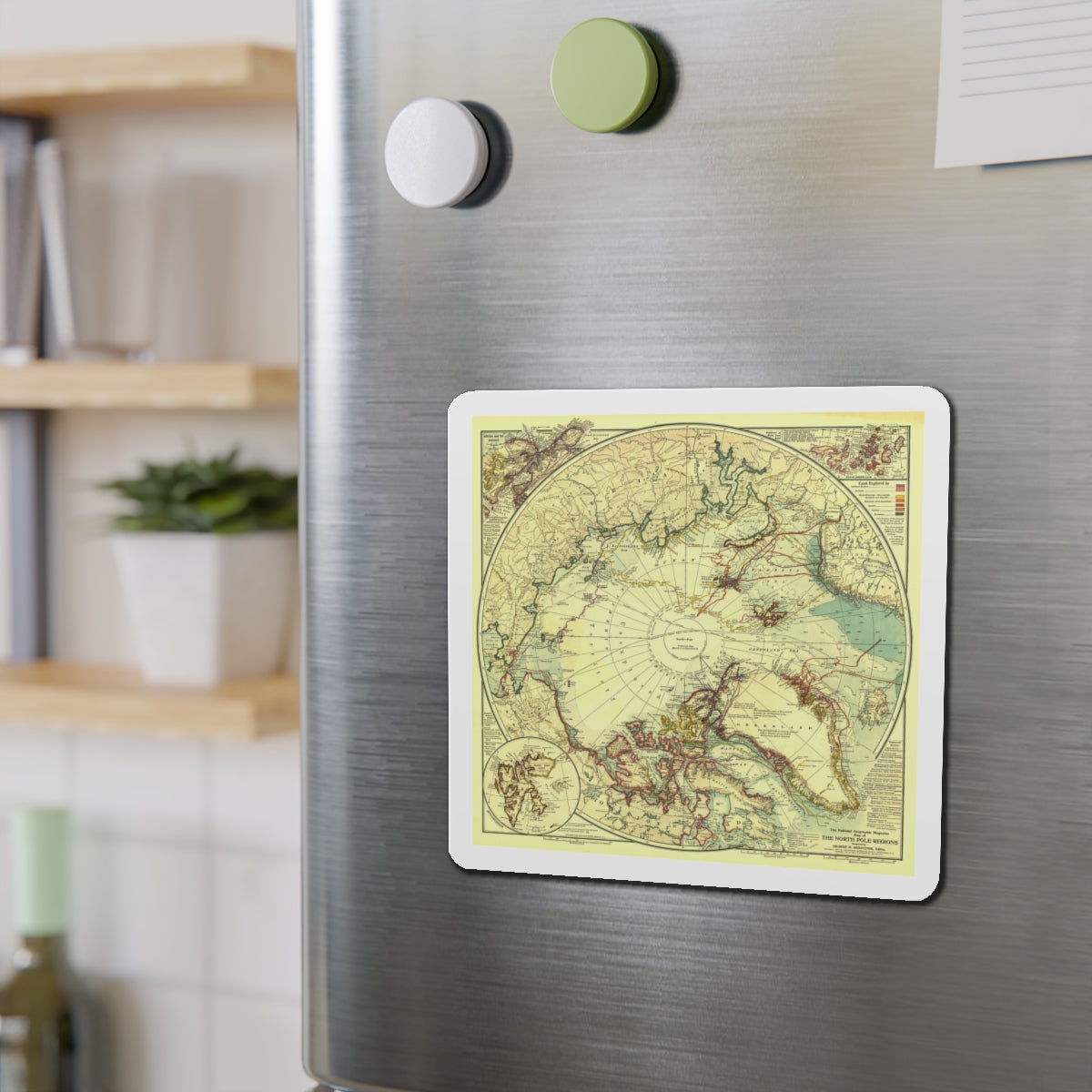 North Pole (1907) (Map) Refrigerator Magnet-The Sticker Space