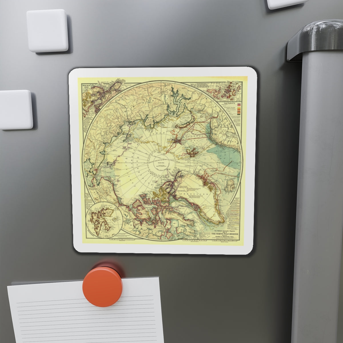 North Pole (1907) (Map) Refrigerator Magnet-The Sticker Space