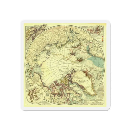 North Pole (1907) (Map) Refrigerator Magnet - The Sticker Space