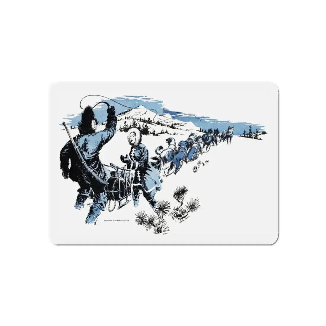 North Wind Crying, Bluebook, August 1952 (Magazine Illustration) Refrigerator Magnet 5 Inch - The Sticker Space