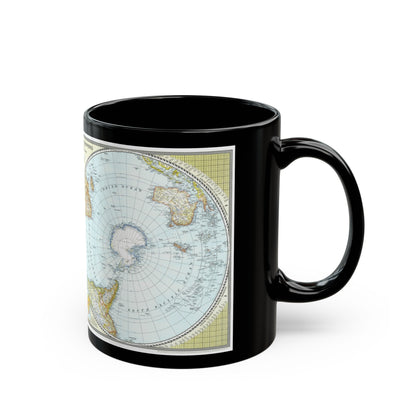 Northern and Southern Hemispheres (1943) (Map) Black Coffee Mug-The Sticker Space