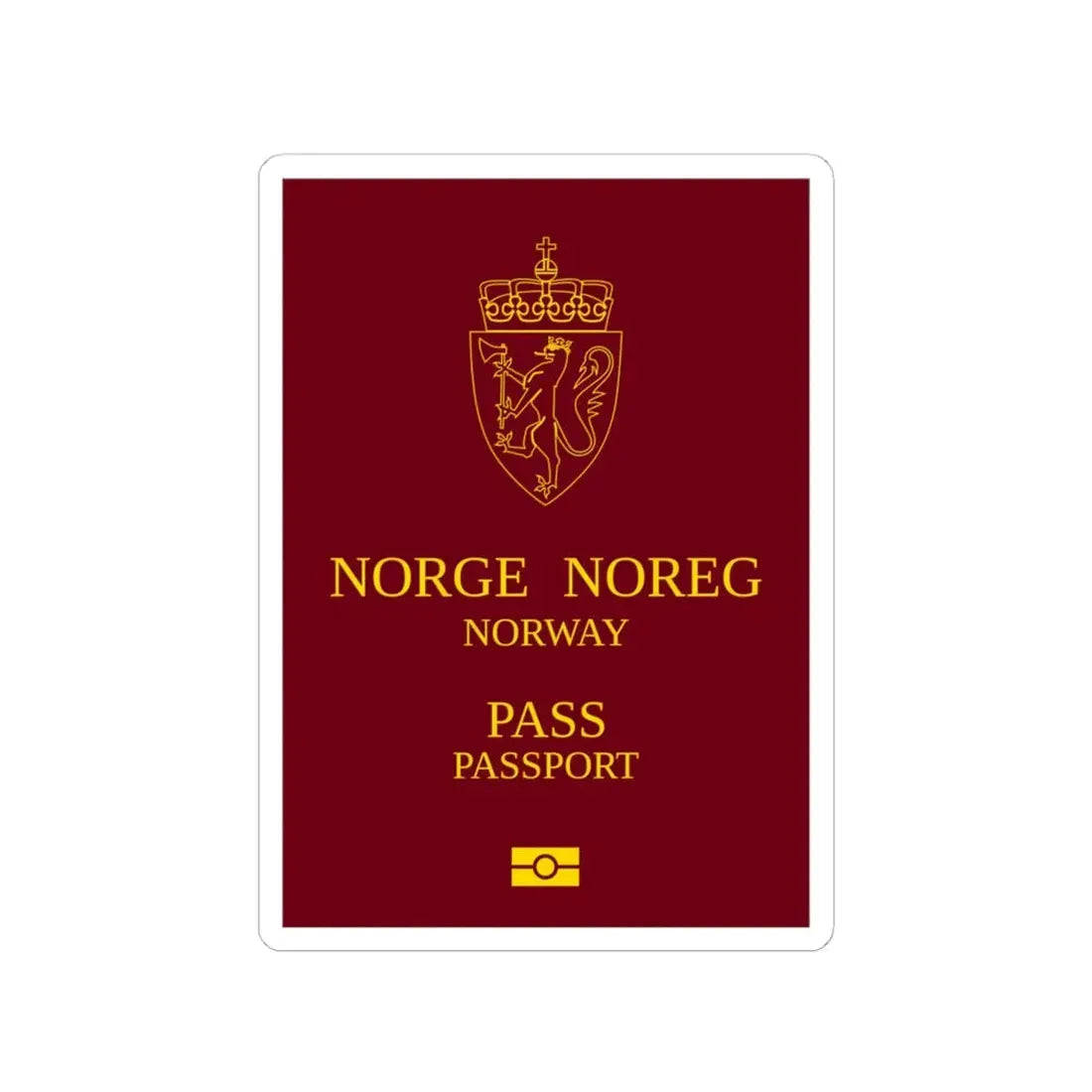 Norway Passport 1999 - STICKER Vinyl Kiss-Cut Decal 6 Inch White - The Sticker Space