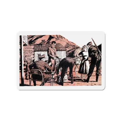 Norway Rendezvouz (2), Blue Book Magazine, April 1951 (Magazine Illustration) Refrigerator Magnet 2 Inch - The Sticker Space