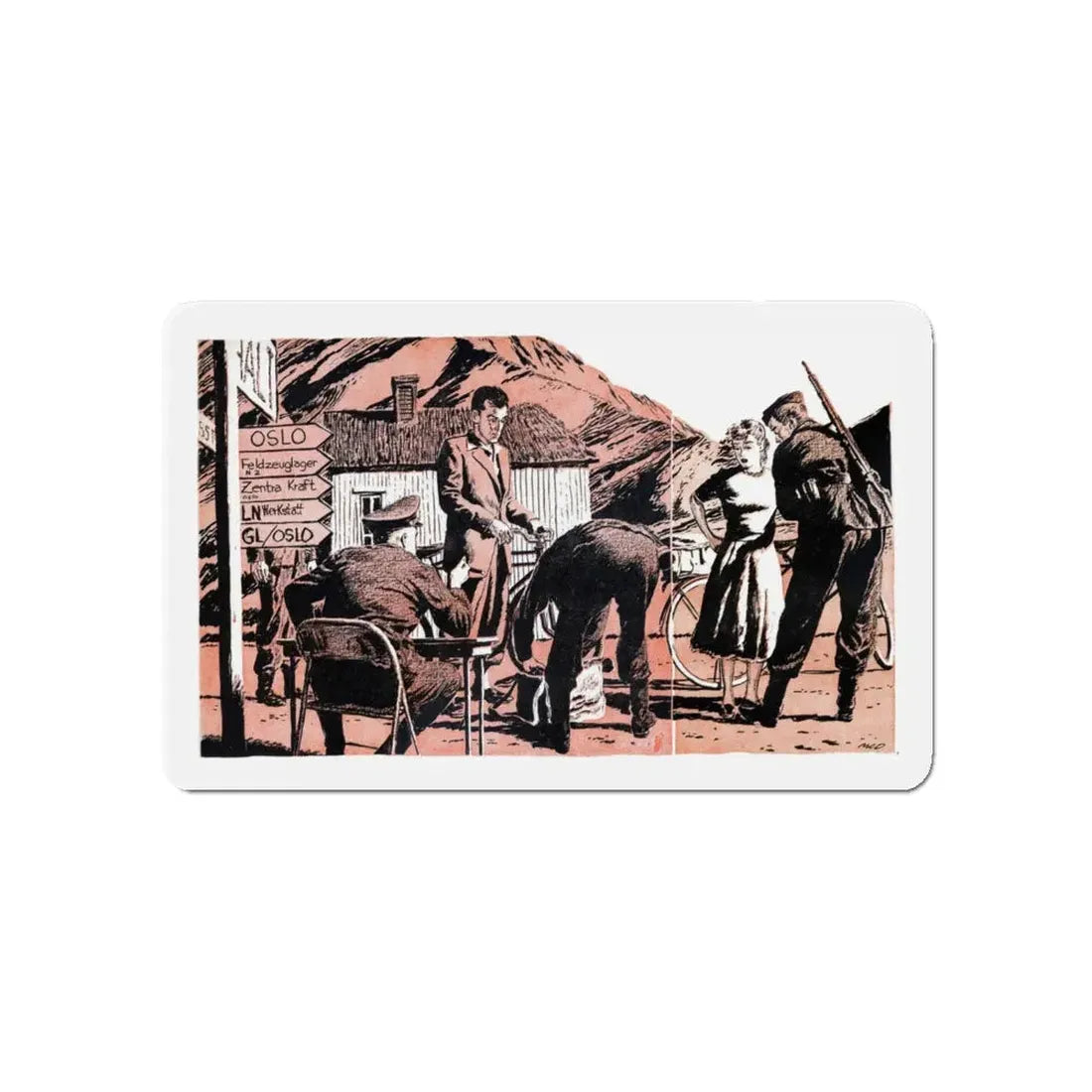 Norway Rendezvouz (2), Blue Book Magazine, April 1951 (Magazine Illustration) Refrigerator Magnet 5 Inch - The Sticker Space