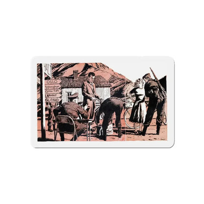 Norway Rendezvouz (2), Blue Book Magazine, April 1951 (Magazine Illustration) Refrigerator Magnet 5 Inch - The Sticker Space