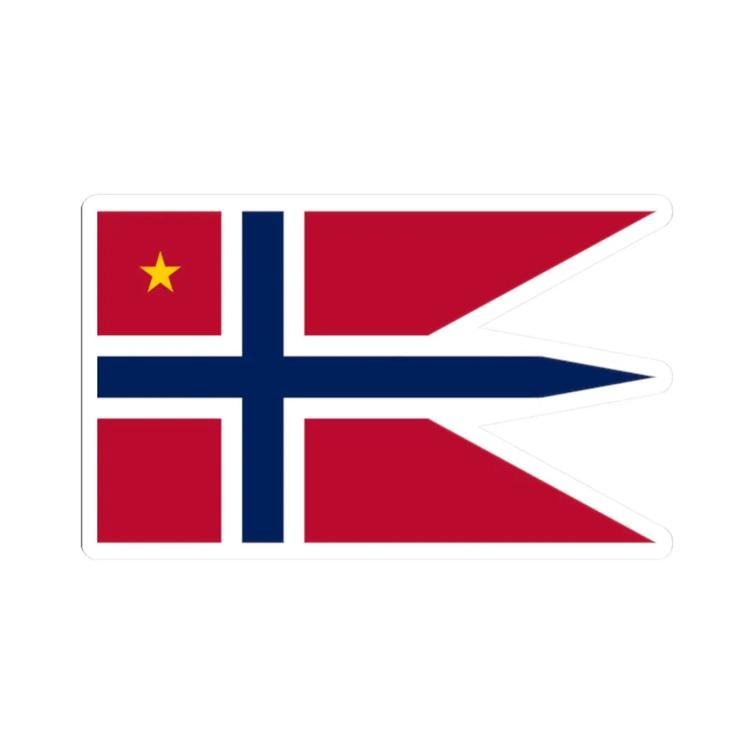 Norwegian Brigadier rank flag (Norway) STICKER Vinyl Kiss-Cut Decal 2 Inch White - The Sticker Space