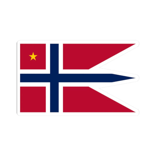Norwegian Brigadier rank flag (Norway) STICKER Vinyl Kiss-Cut Decal 2 Inch White - The Sticker Space
