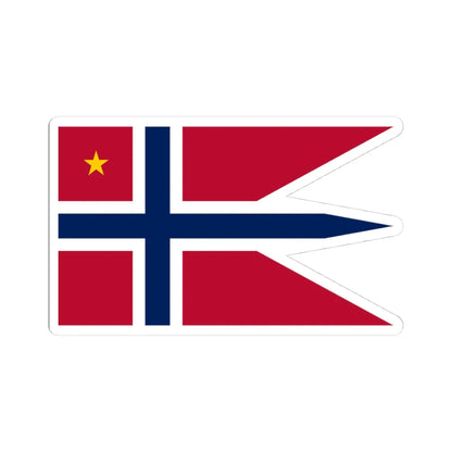 Norwegian Brigadier rank flag (Norway) STICKER Vinyl Kiss-Cut Decal 4 Inch White - The Sticker Space
