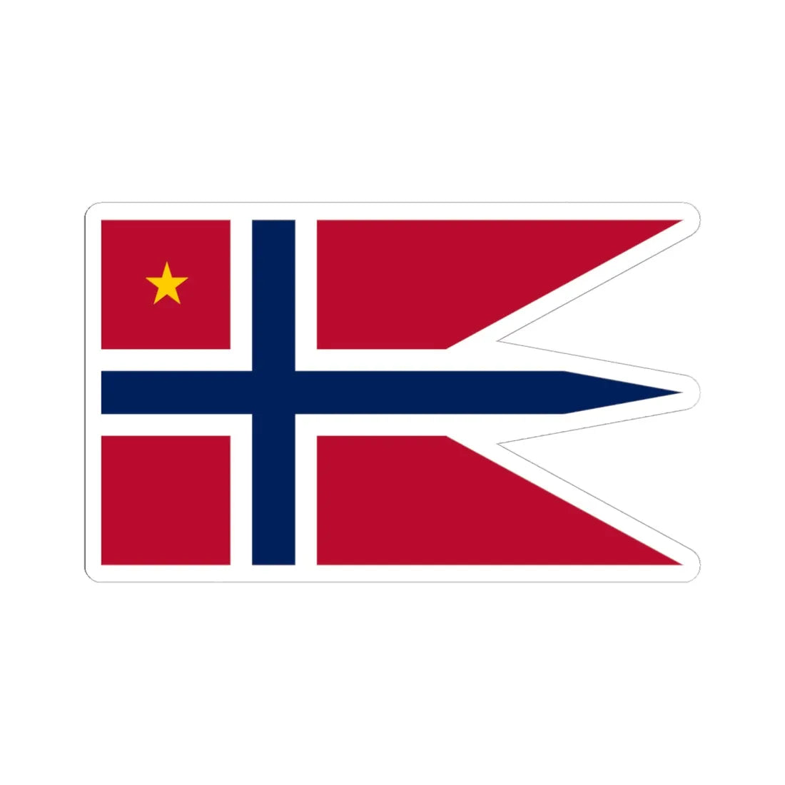 Norwegian Brigadier rank flag (Norway) STICKER Vinyl Kiss-Cut Decal 6 Inch White - The Sticker Space