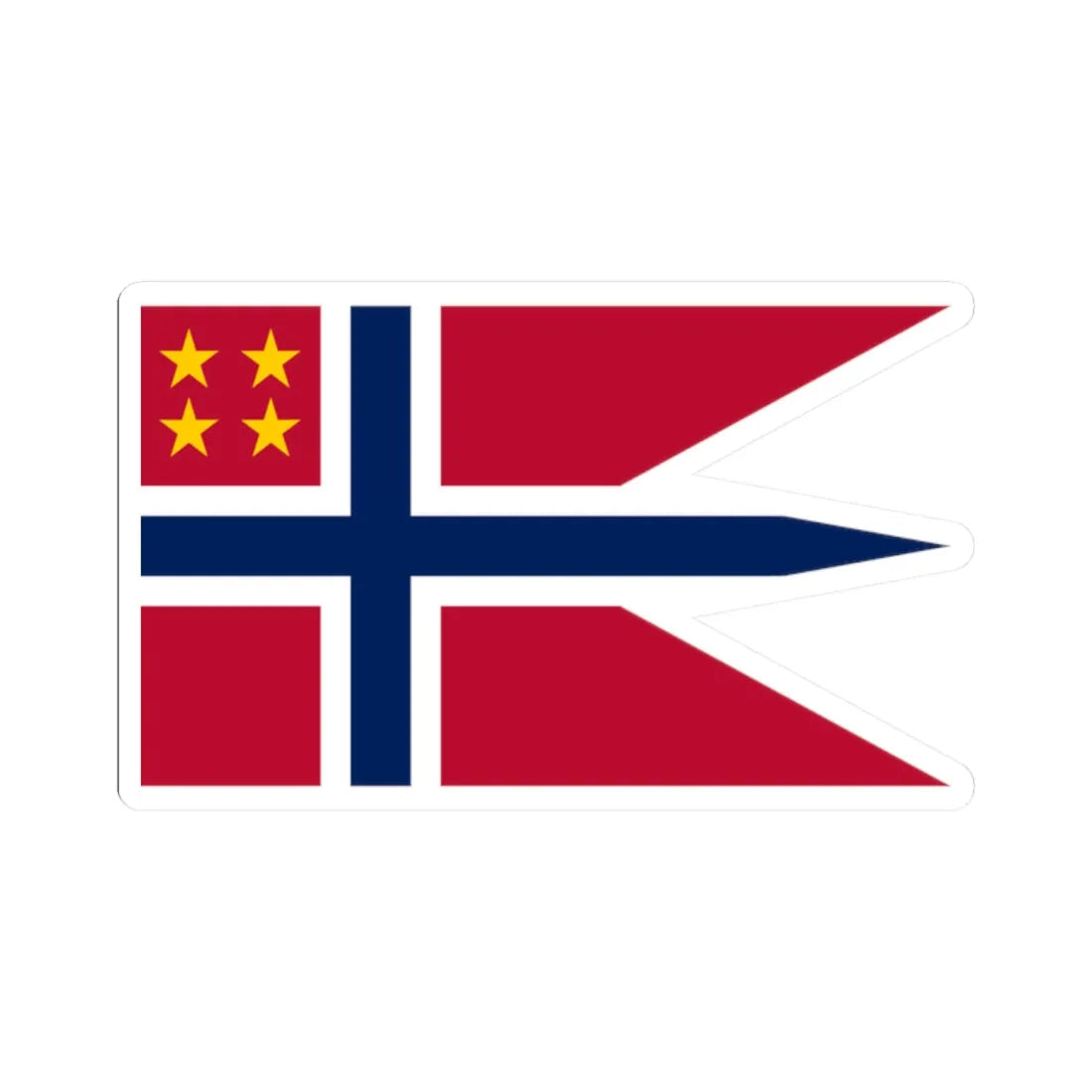 Norwegian General rank flag (Norway) STICKER Vinyl Kiss-Cut Decal 2 Inch White - The Sticker Space