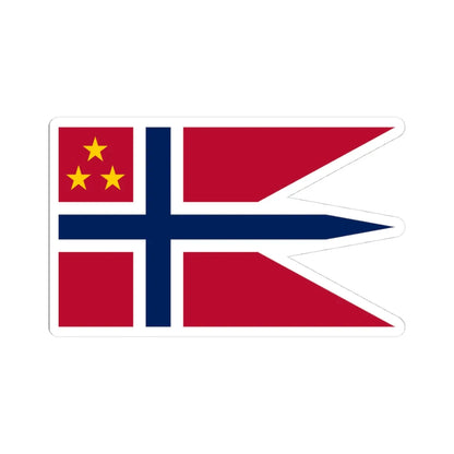 Norwegian Lieutenant General rank flag (Norway) STICKER Vinyl Kiss-Cut Decal 4 Inch White - The Sticker Space