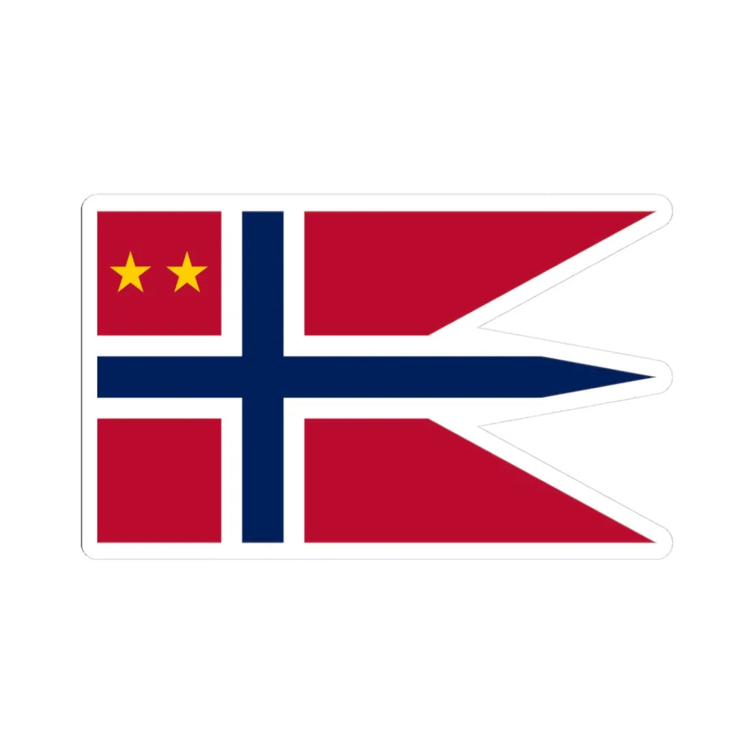 Norwegian Major General rank flag (Norway) STICKER Vinyl Kiss-Cut Decal 3 Inch White - The Sticker Space