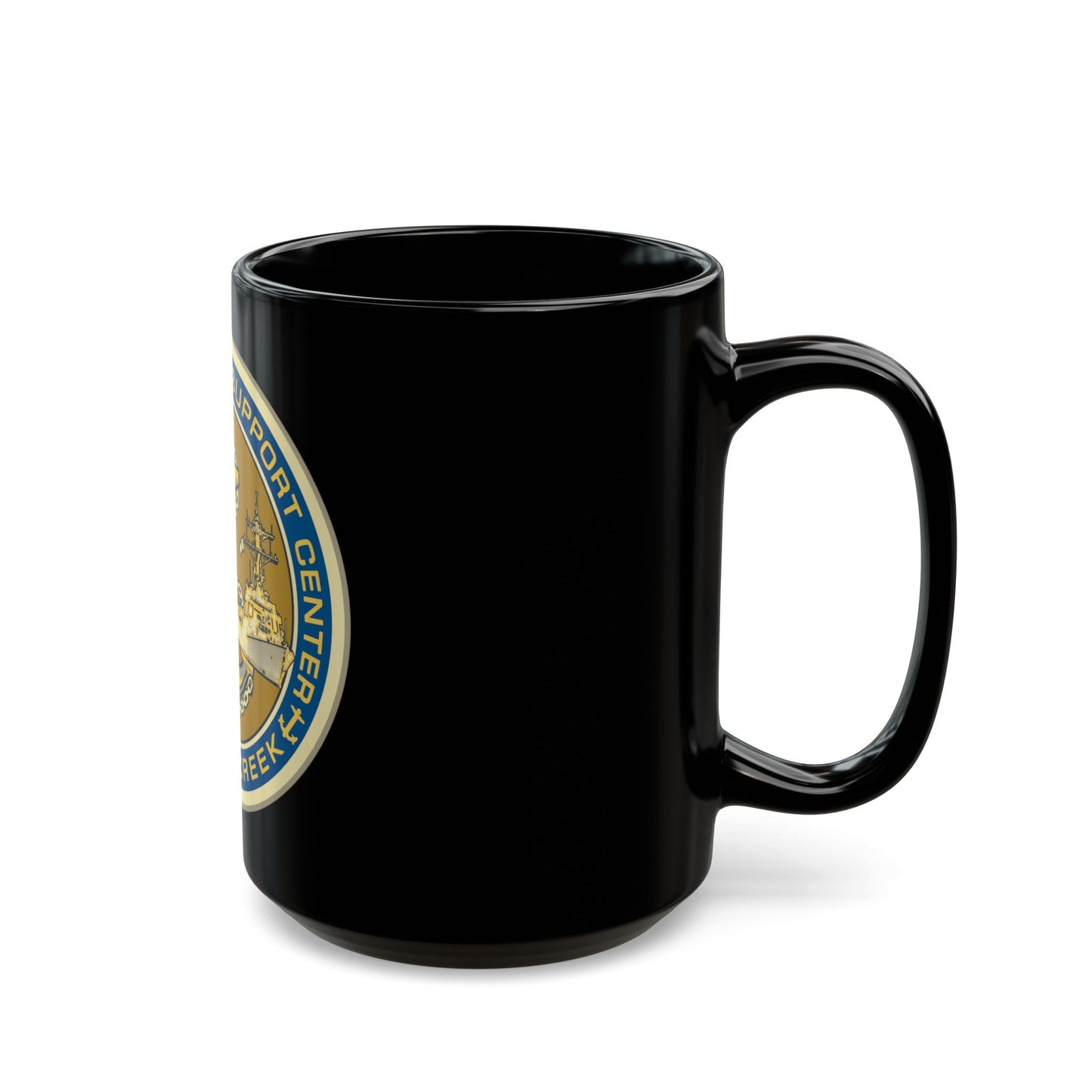 NOSC BC SHIELD (U.S. Navy) Black Coffee Mug-The Sticker Space