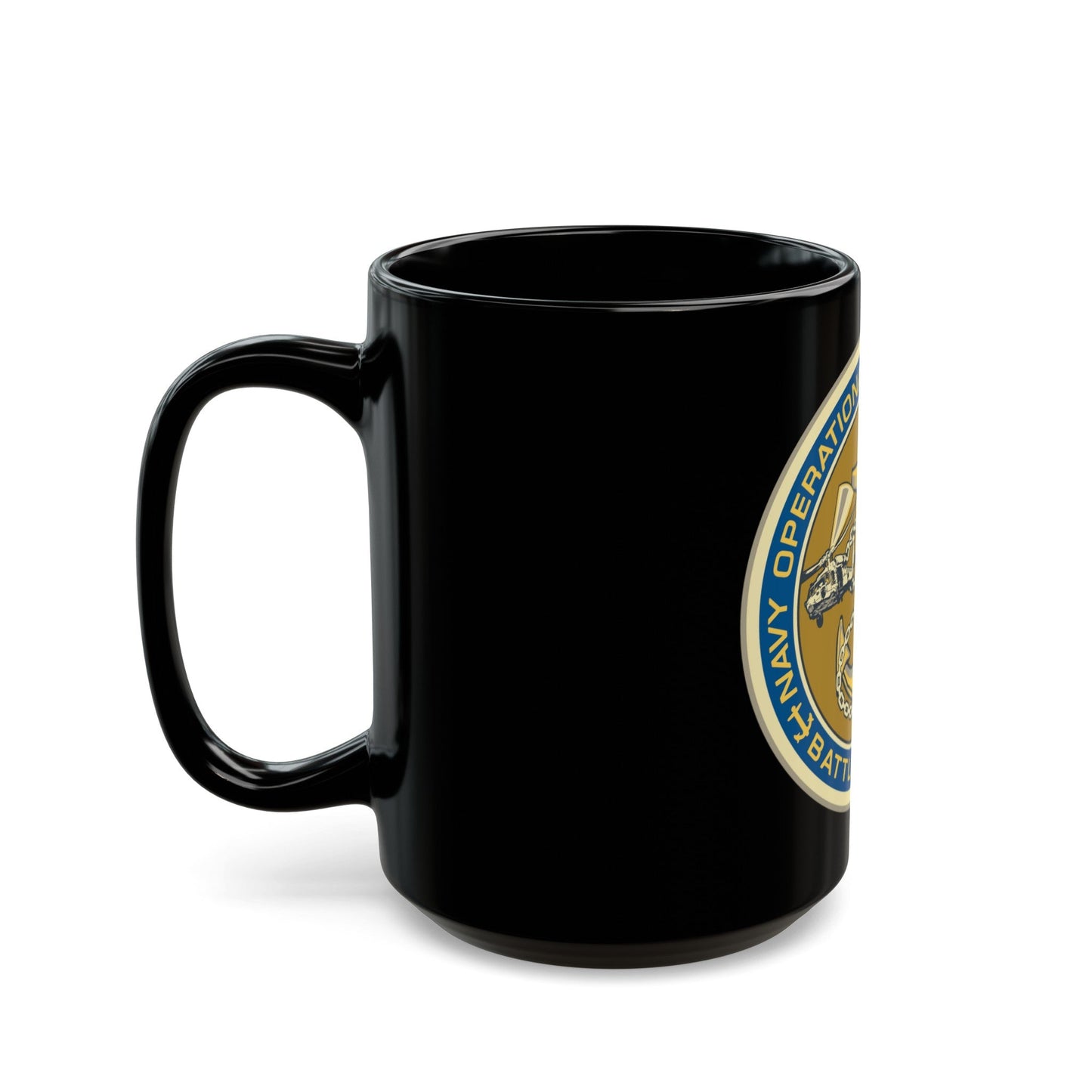 NOSC BC SHIELD (U.S. Navy) Black Coffee Mug-The Sticker Space