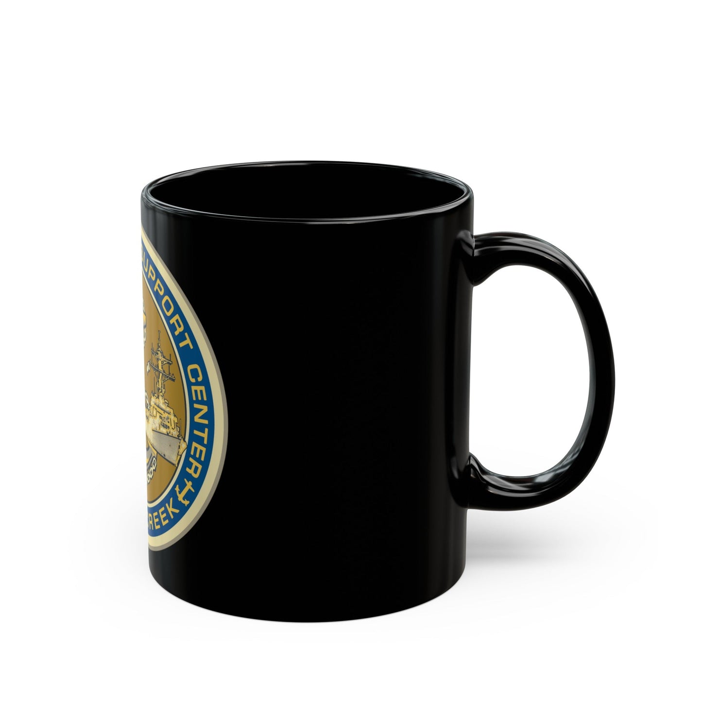 NOSC BC SHIELD (U.S. Navy) Black Coffee Mug-The Sticker Space