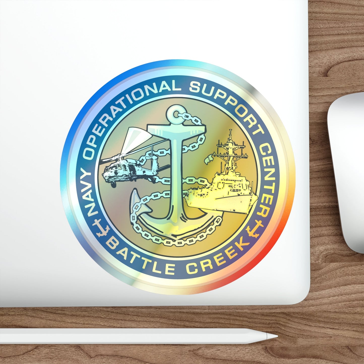 NOSC BC SHIELD (U.S. Navy) Holographic STICKER Die-Cut Vinyl Decal-The Sticker Space