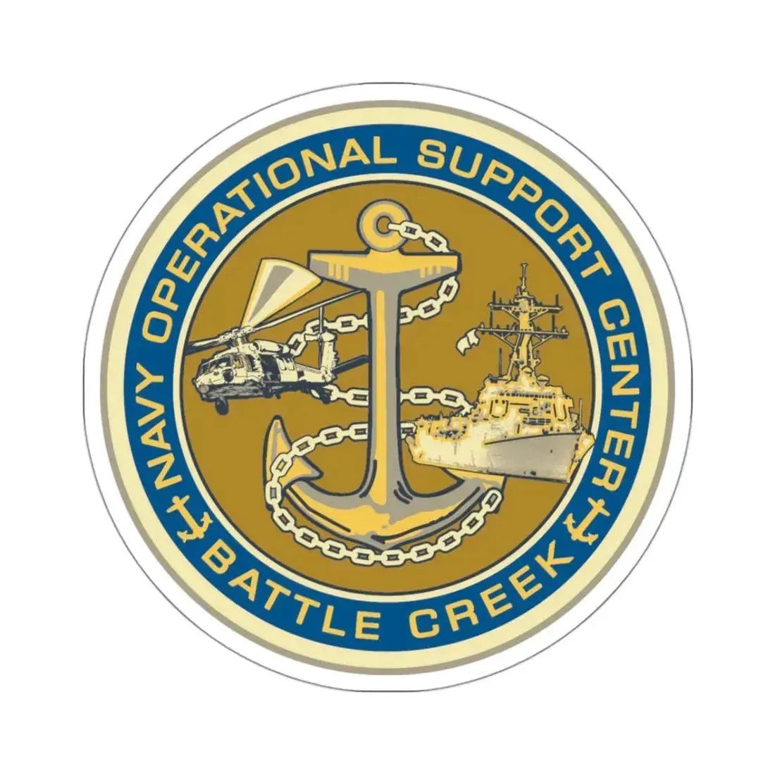 NOSC BC SHIELD (U.S. Navy) STICKER Vinyl Kiss-Cut Decal 3 Inch White - The Sticker Space