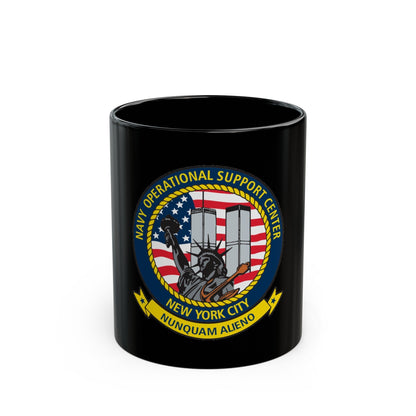 NOSC NYC (U.S. Navy) Black Coffee Mug-11oz-The Sticker Space