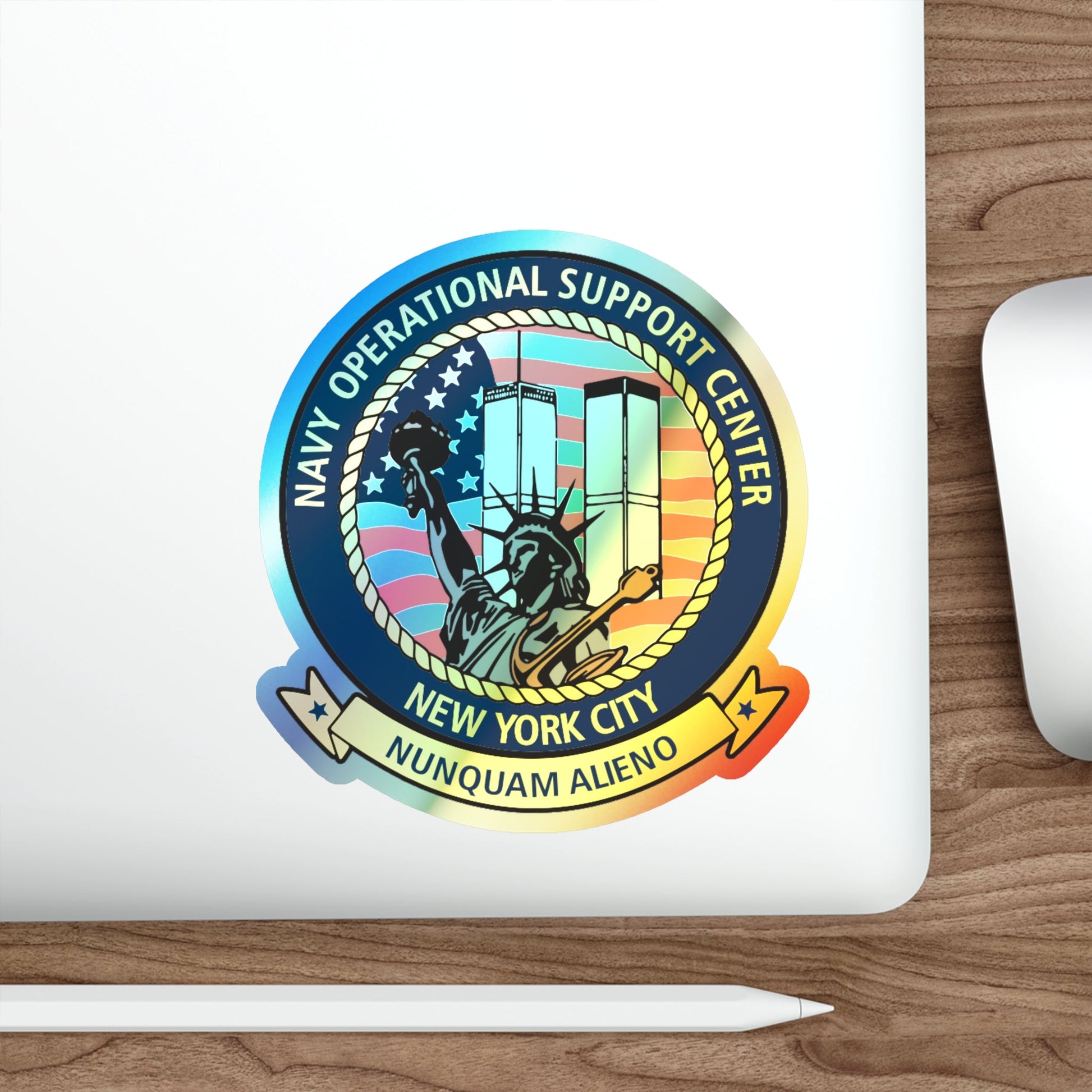 NOSC NYC (U.S. Navy) Holographic STICKER Die-Cut Vinyl Decal-The Sticker Space