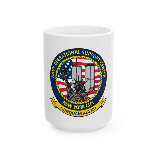 NOSC NYC (U.S. Navy) White Coffee Mug-15oz-The Sticker Space