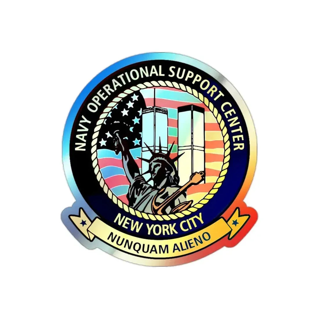 NOSC NYC (U.S. Navy) Holographic STICKER Die-Cut Vinyl Decal 2 Inch Holographic - The Sticker Space