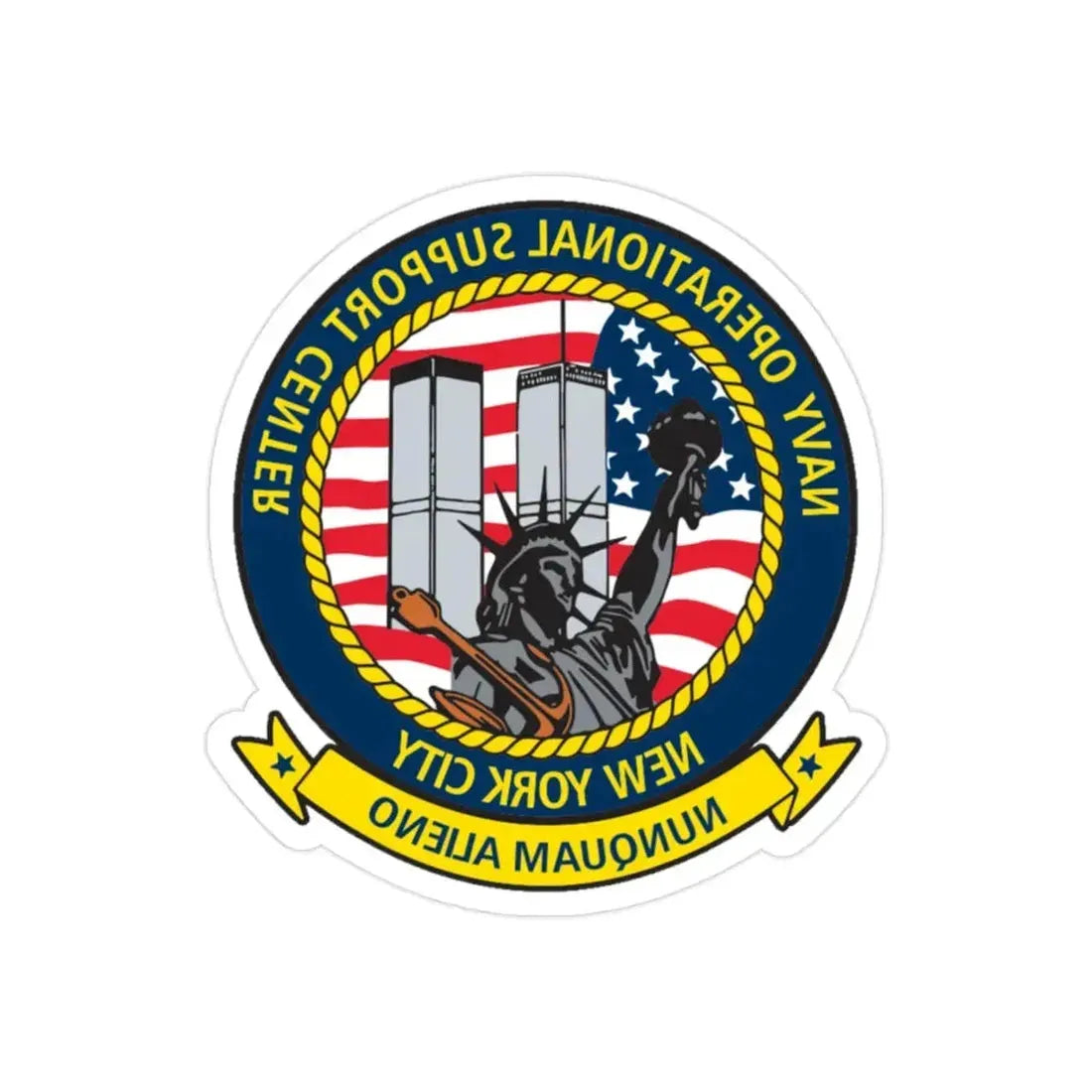 NOSC NYC (U.S. Navy) REVERSE PRINT Transparent Die-Cut STICKER 2 Inch Die-Cut Transparent - The Sticker Space