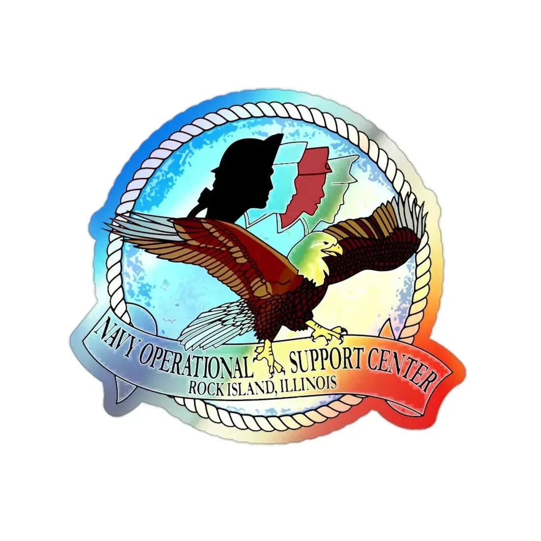 NOSC Rock Island (U.S. Navy) Holographic STICKER Die-Cut Vinyl Decal 2 Inch Holographic - The Sticker Space