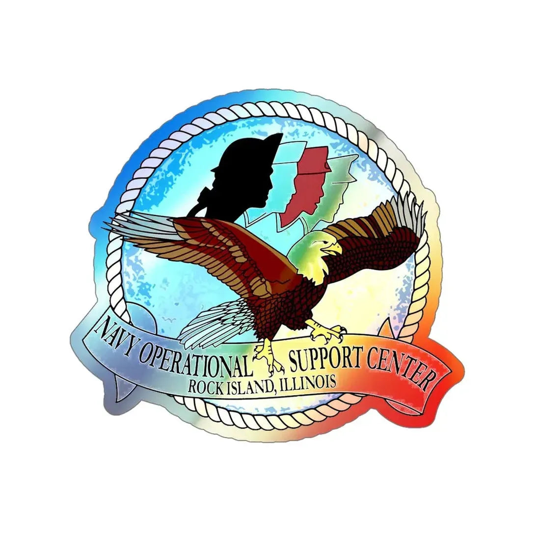 NOSC Rock Island (U.S. Navy) Holographic STICKER Die-Cut Vinyl Decal - The Sticker Space