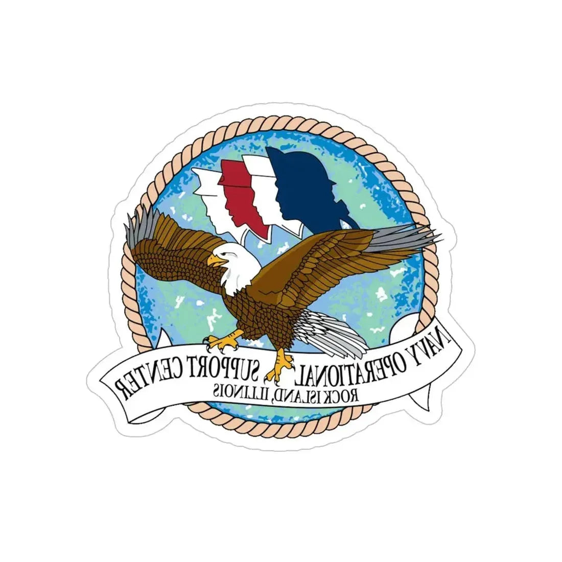 NOSC Rock Island (U.S. Navy) REVERSE PRINT Transparent Die-Cut STICKER 6 Inch Die-Cut Transparent - The Sticker Space