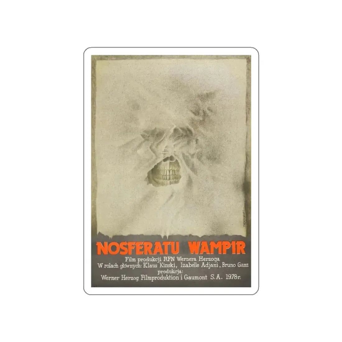 NOSFERATU THE VAMPIRE (POLISH) 1979 Movie Poster STICKER Vinyl Die-Cut Decal 3 Inch - The Sticker Space