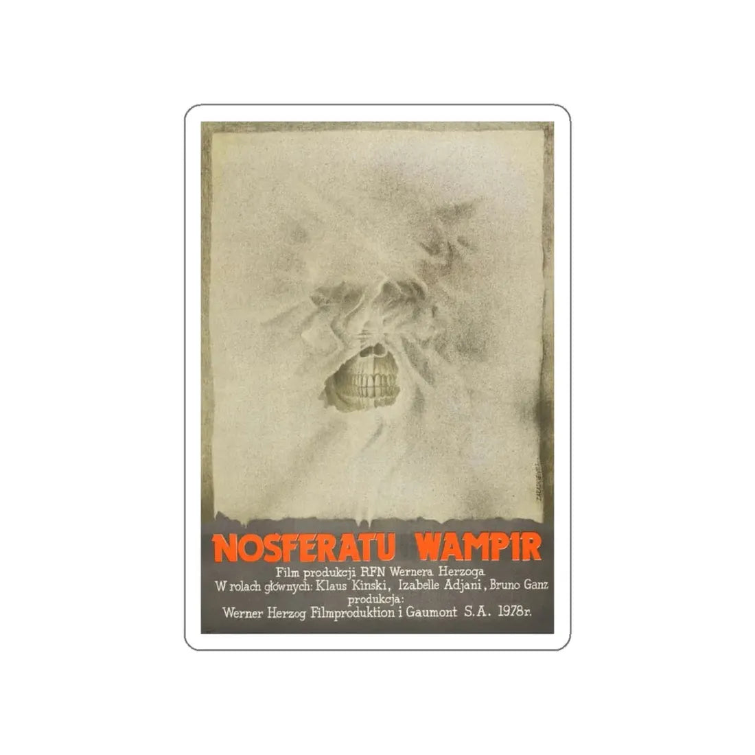 NOSFERATU THE VAMPIRE (POLISH) 1979 Movie Poster STICKER Vinyl Die-Cut Decal - The Sticker Space