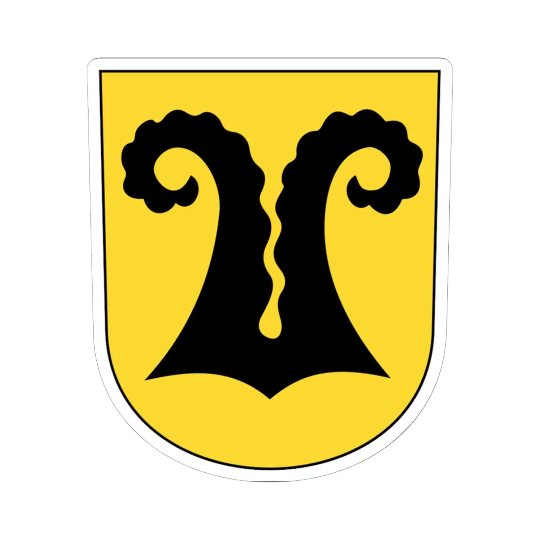 Nossikon coat of arms (Switzerland) (Coat of Arms) STICKER Vinyl Kiss-Cut Decal 6 Inch White - The Sticker Space