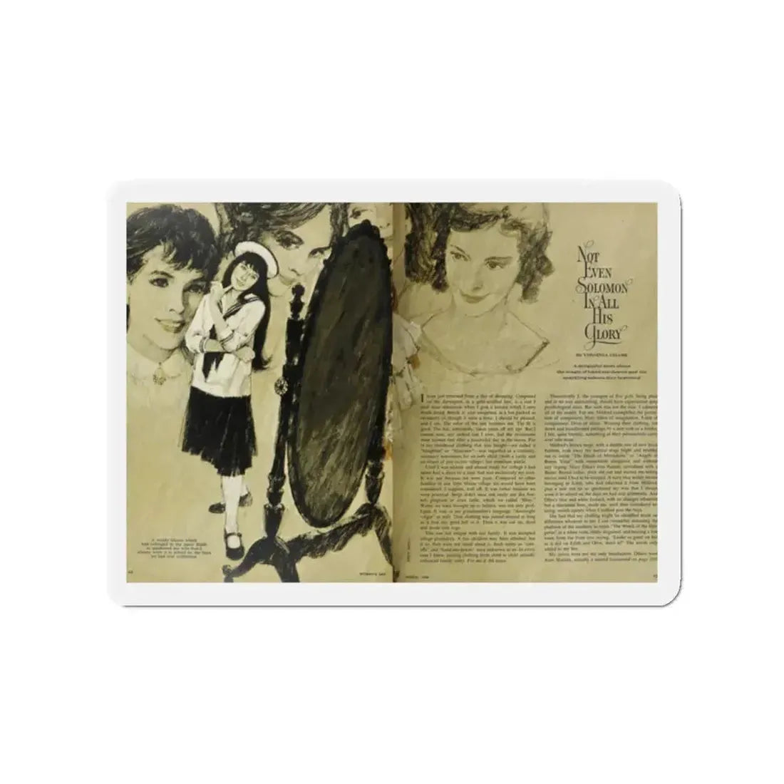 Not Even Solomon In All His Glory, Woman's Day, March 1966 (Magazine Illustration) Refrigerator Magnet 2 Inch - The Sticker Space