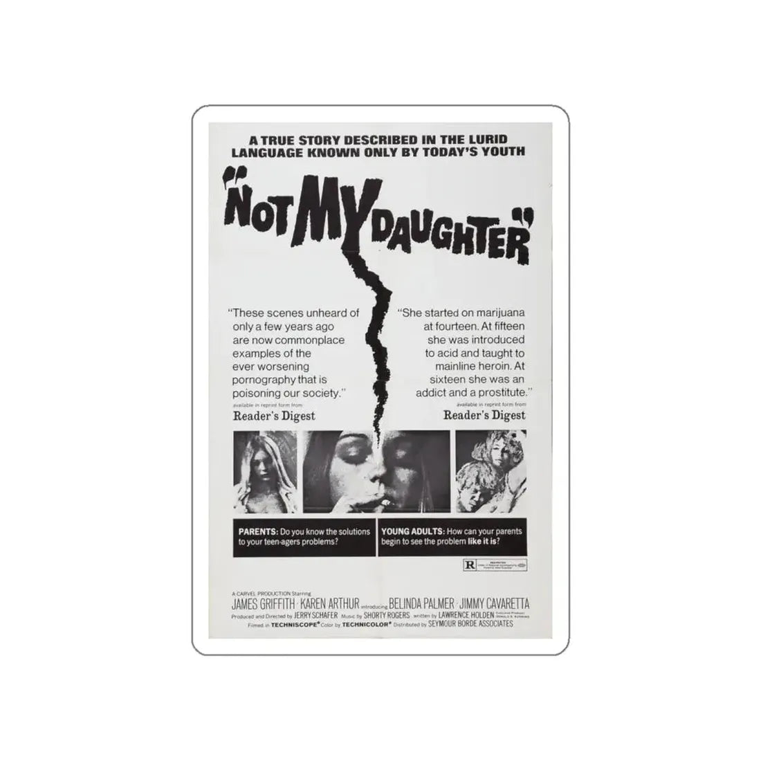 NOT MY DAUGHTER 1975 Movie Poster STICKER Vinyl Die-Cut Decal 6 Inch - The Sticker Space