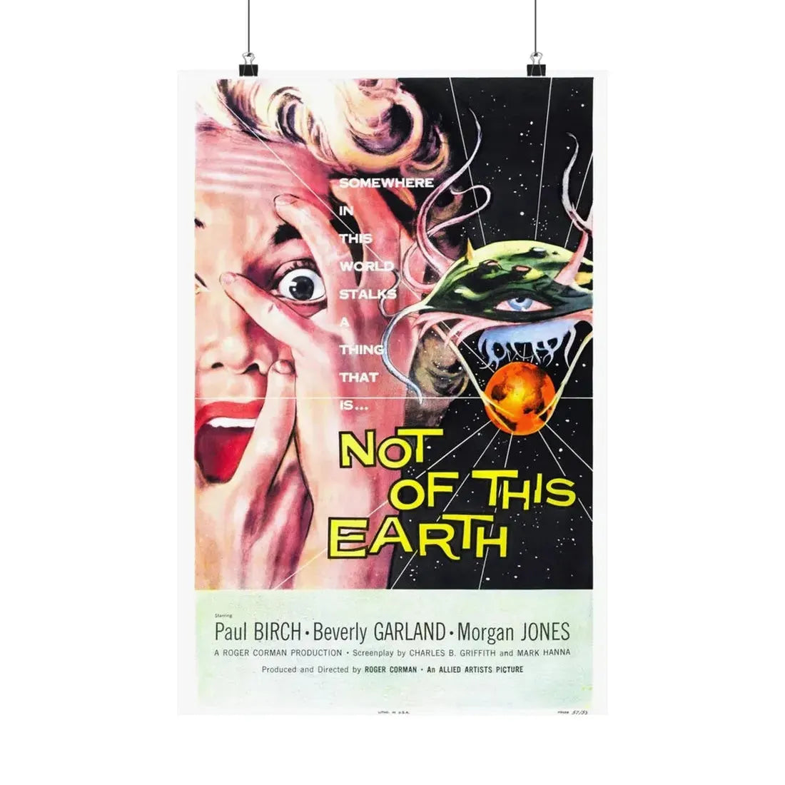 NOT OF THIS EARTH 1957 - Paper Movie Poster - The Sticker Space
