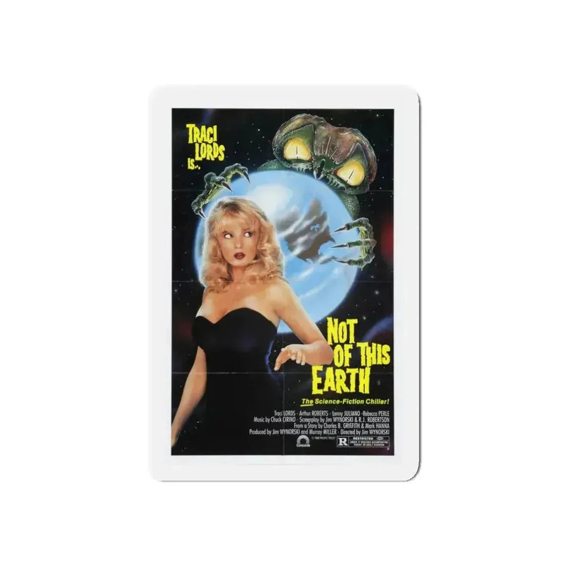 NOT OF THIS EARTH 1988 Movie Poster - Refrigerator Magnet 3 Inch Die-Cut - The Sticker Space
