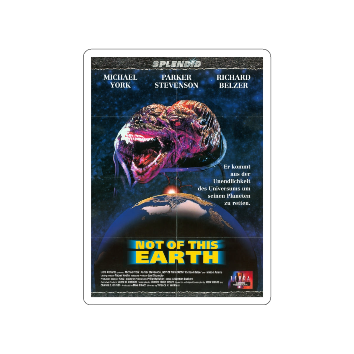 NOT OF THIS EARTH 1995 Movie Poster STICKER Vinyl Die-Cut Decal-White-The Sticker Space