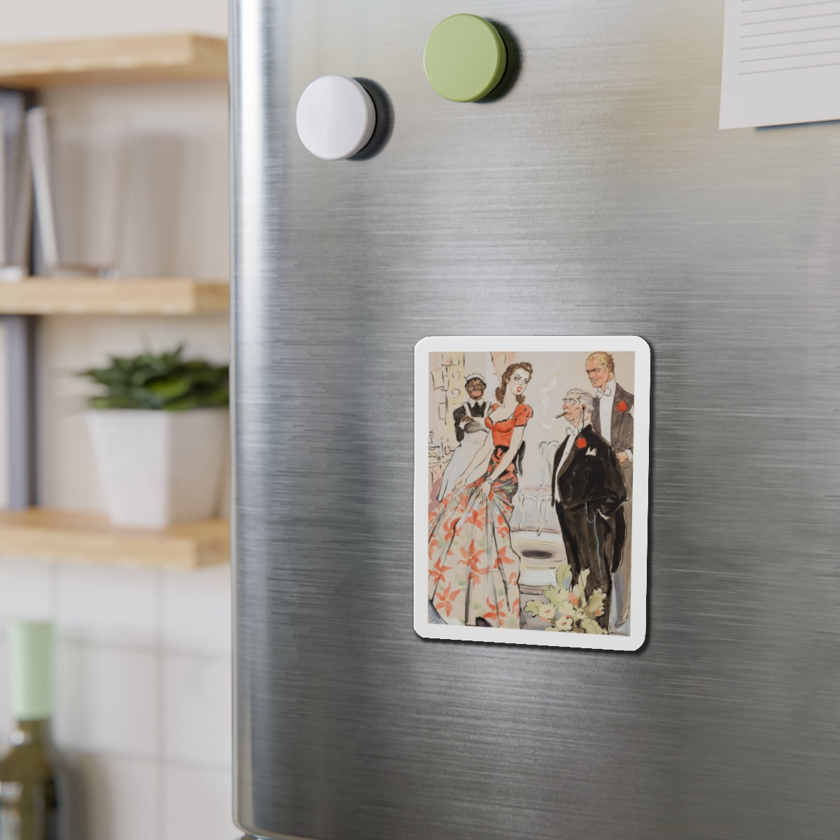 Not Pleased (Magazine Illustration) Refrigerator Magnet-The Sticker Space