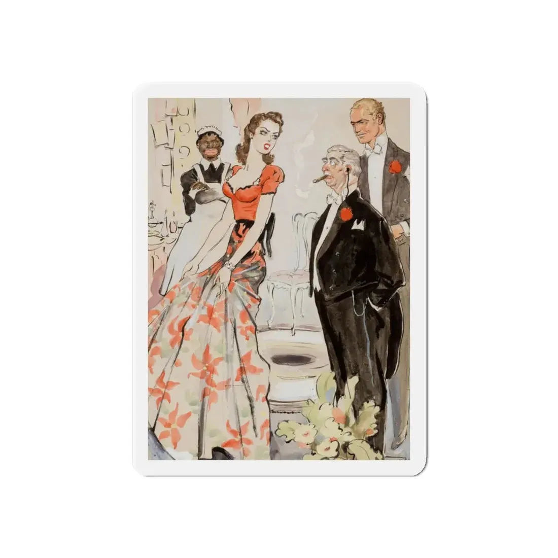 Not Pleased (Magazine Illustration) Refrigerator Magnet - The Sticker Space