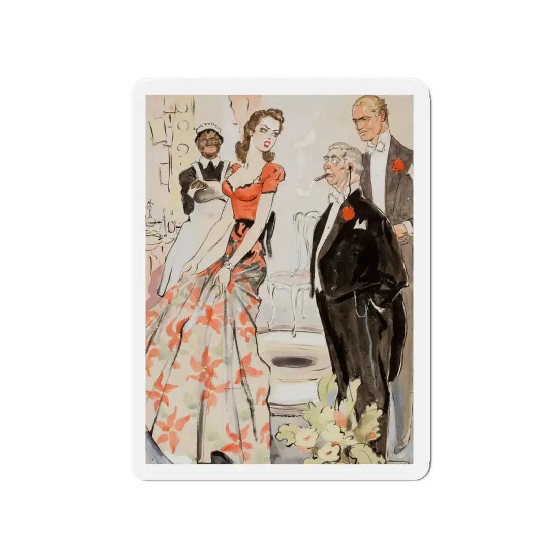 Not Pleased (Magazine Illustration) Refrigerator Magnet - The Sticker Space