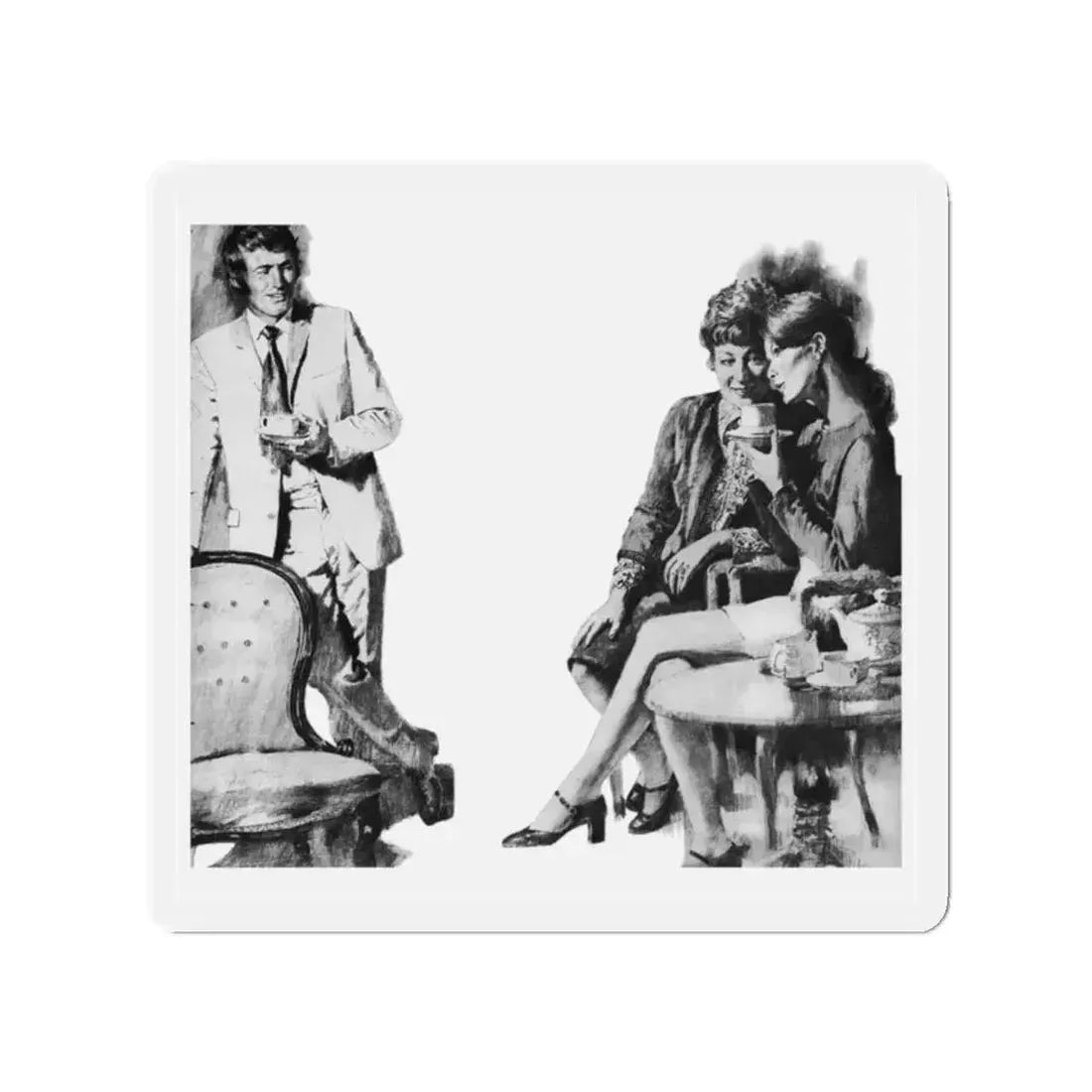 Not The Marrying Kind by Stella Johns, Woman's Realm, 1971 (Magazine Illustration) Refrigerator Magnet 2 Inch - The Sticker Space